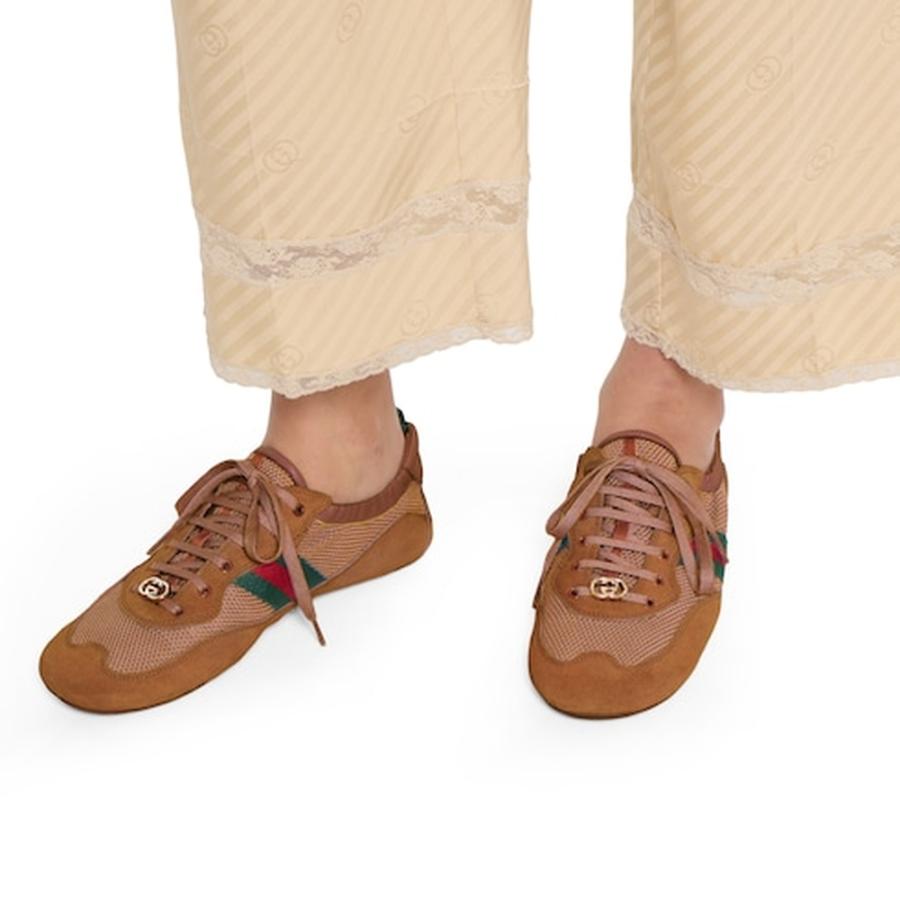 グッチ GUCCI レディース シフト スニーカー【ブラウン ファブリック 】【送料無料】【正規品】の画像
