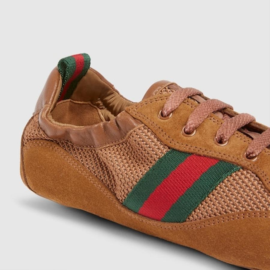 グッチ GUCCI レディース シフト スニーカー【ブラウン ファブリック 】【送料無料】【正規品】の画像