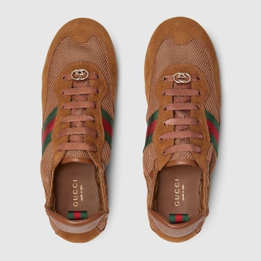 グッチ GUCCI レディース シフト スニーカー【ブラウン ファブリック 】【送料無料】【正規品】の画像