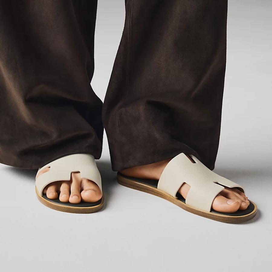 エルメス HERMES メンズ サンダル (イズミール)【ベージュ・グレーズ / ヴェール・フォレ 】【送料無料】【正規品】の画像