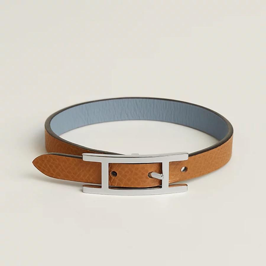エルメス HERMES メンズ レザーブレスレット (ビーアピ)【ブルー 】【送料無料】【正規品】の画像