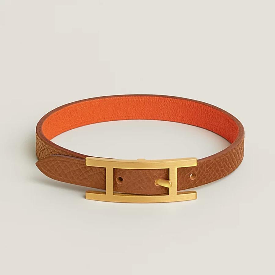 エルメス HERMES メンズ レザーブレスレット (ビーアピ)【オレンジ 】【送料無料】【正規品】の画像