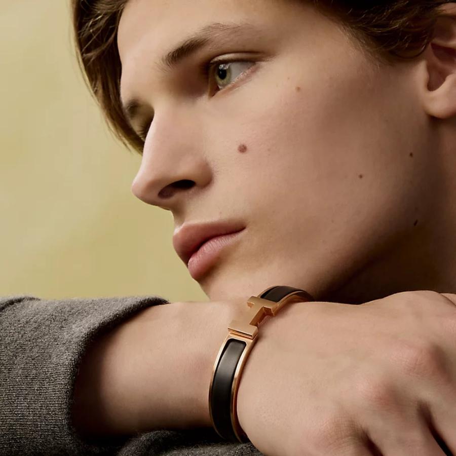 エルメス HERMES メンズ エナメルブレスレット (クリックHH)【ブラック 】【送料無料】【正規品】の画像