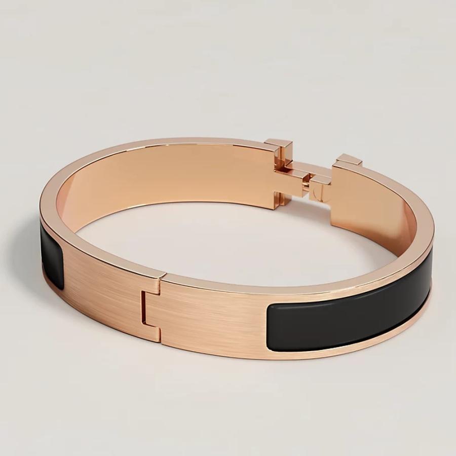 エルメス HERMES メンズ エナメルブレスレット (クリックHH)【ブラック 】【送料無料】【正規品】の画像