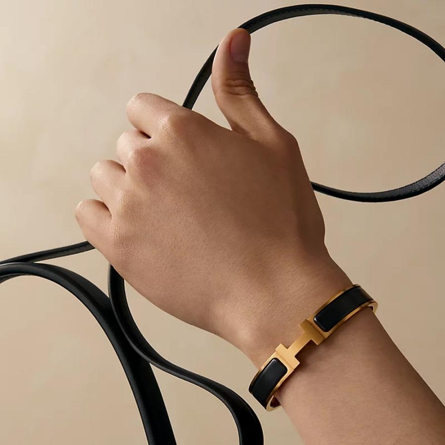 エルメス HERMES メンズ エナメルブレスレット (クリックHH)【ブラック 】【送料無料】【正規品】の画像