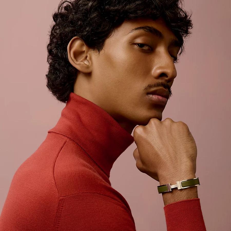 エルメス HERMES メンズ エナメルブレスレット (クリックHH)【グリーン 】【送料無料】【正規品】の画像