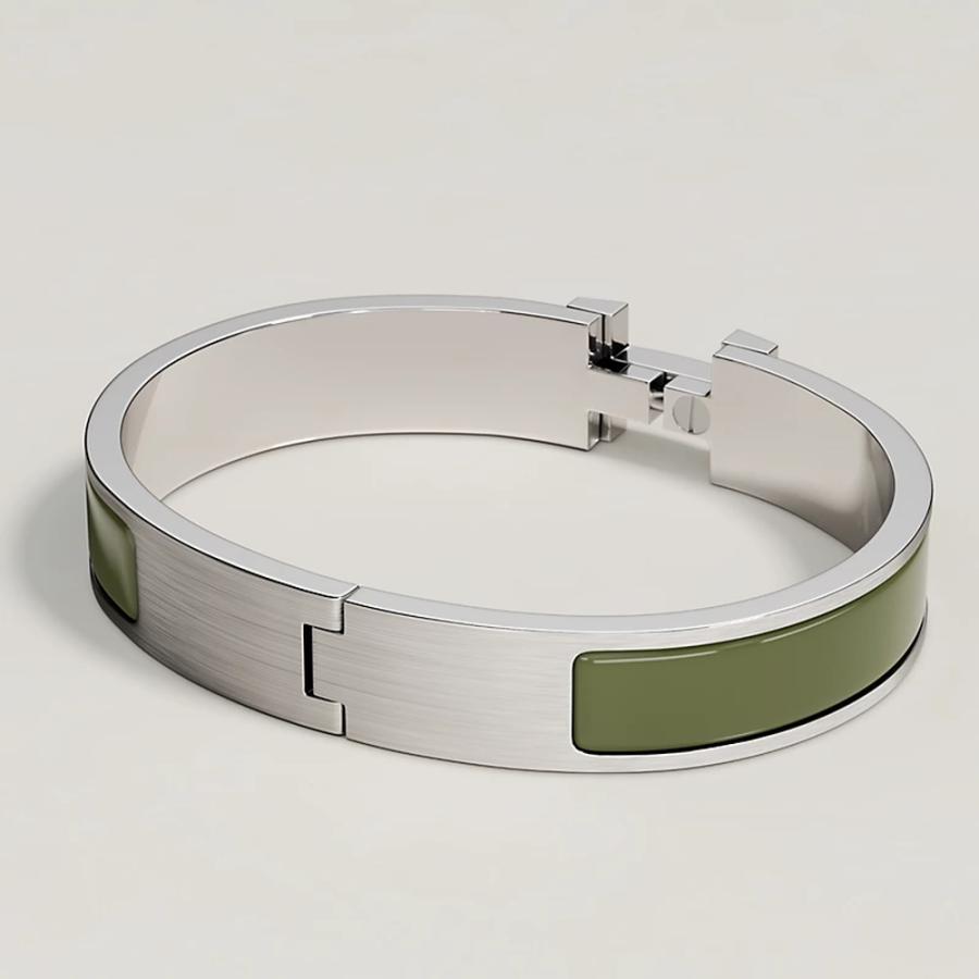エルメス HERMES メンズ エナメルブレスレット (クリックHH)【グリーン 】【送料無料】【正規品】の画像