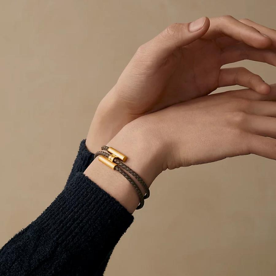 エルメス HERMES メンズ ブレスレット (トゥルニ) トレッセ【グレー 】【送料無料】【正規品】の画像