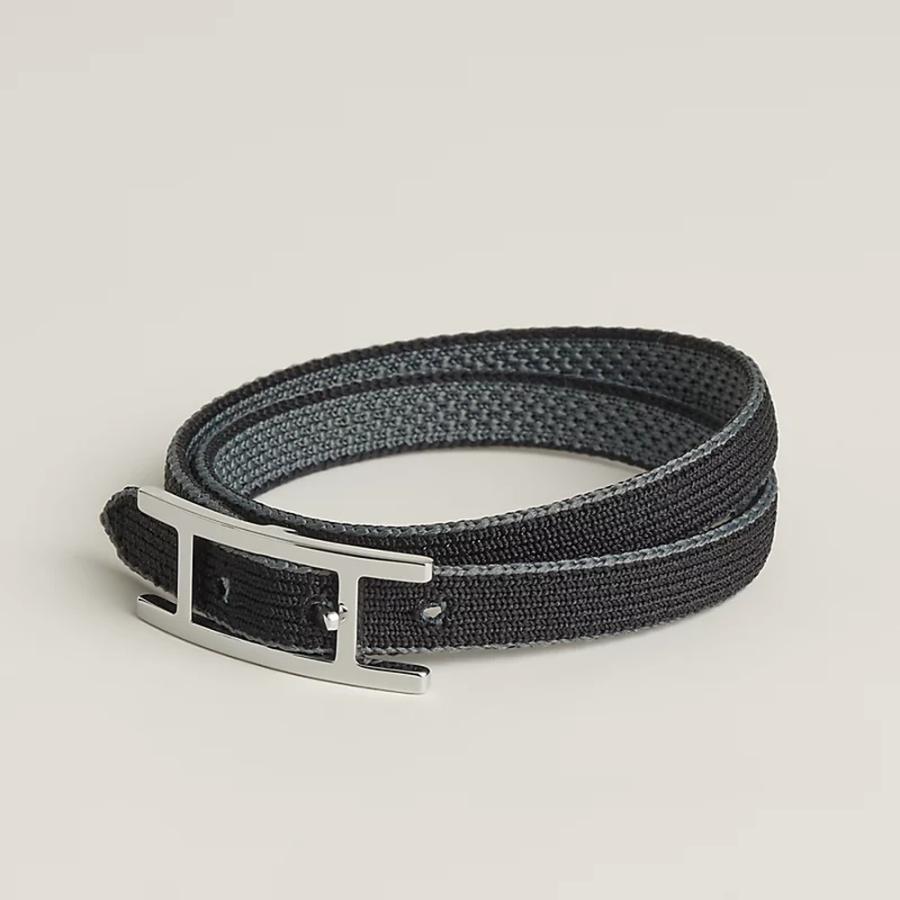 エルメス HERMES メンズ ブレスレット (ビーアピ) ドゥブルトゥール スポーツニット【グレー 】【送料無料】【正規品】の画像