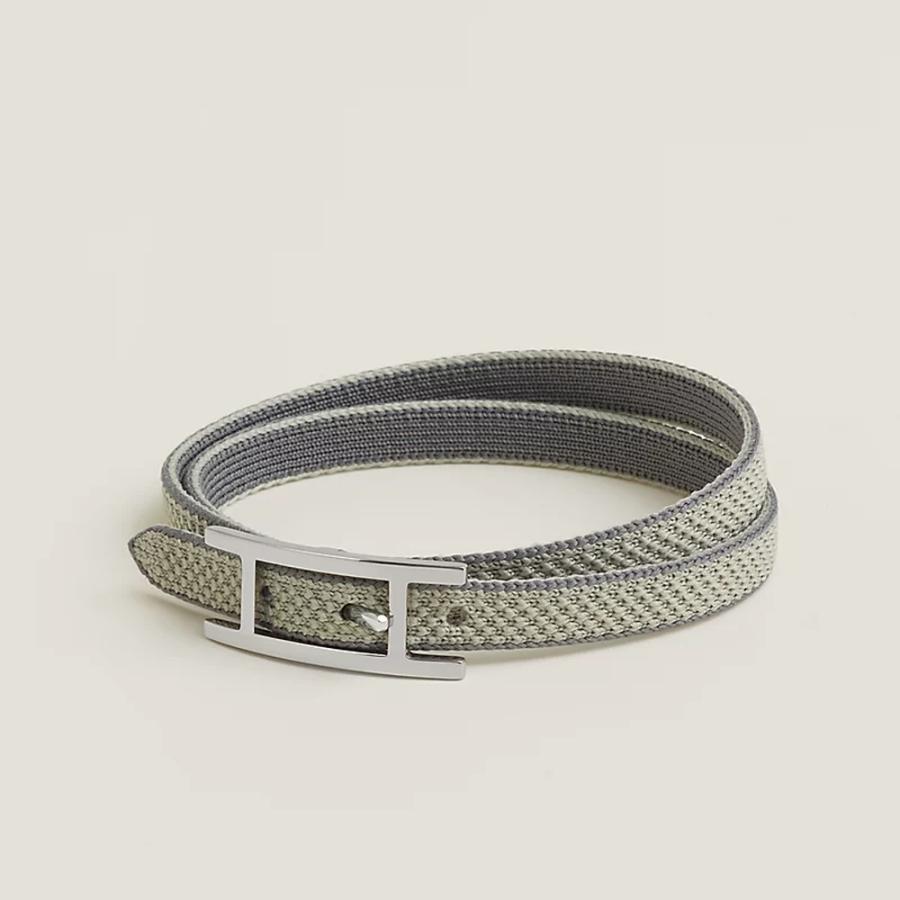 エルメス HERMES メンズ ブレスレット (ビーアピ) ドゥブルトゥール スポーツニット【グリーン 】【送料無料】【正規品】の画像