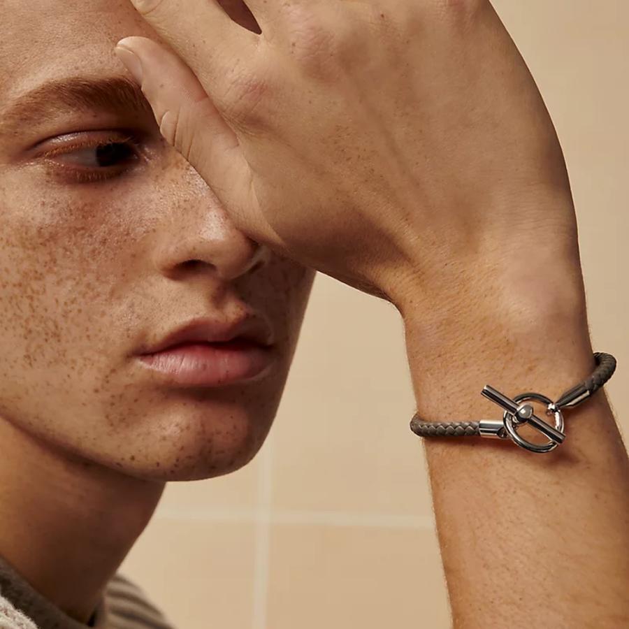 エルメス HERMES メンズ レザーブレスレット (グレナンH)【ベージュ/ナチュラル 】【送料無料】【正規品】の画像