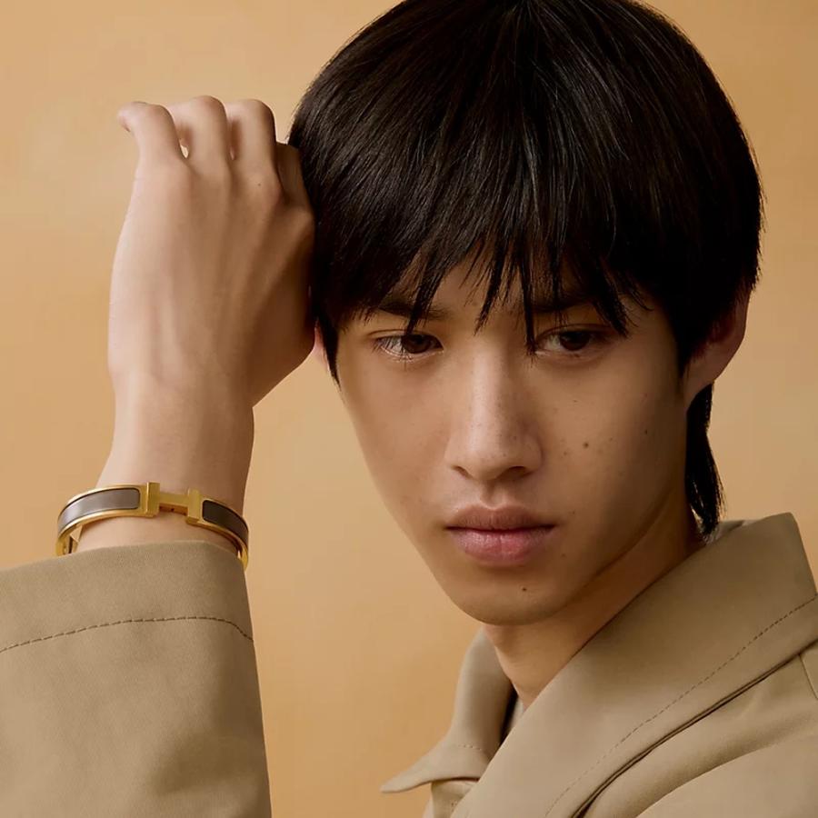 エルメス HERMES メンズ エナメルブレスレット (クリックHH)【グレー 】【送料無料】【正規品】の画像