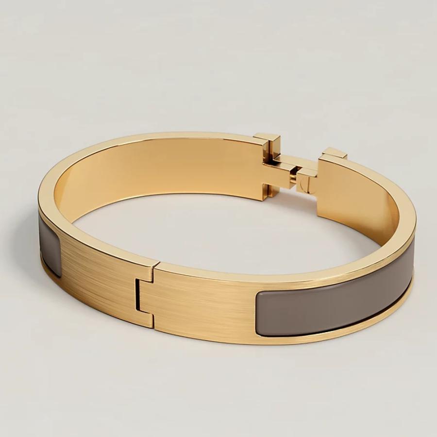 エルメス HERMES メンズ エナメルブレスレット (クリックHH)【グレー 】【送料無料】【正規品】の画像