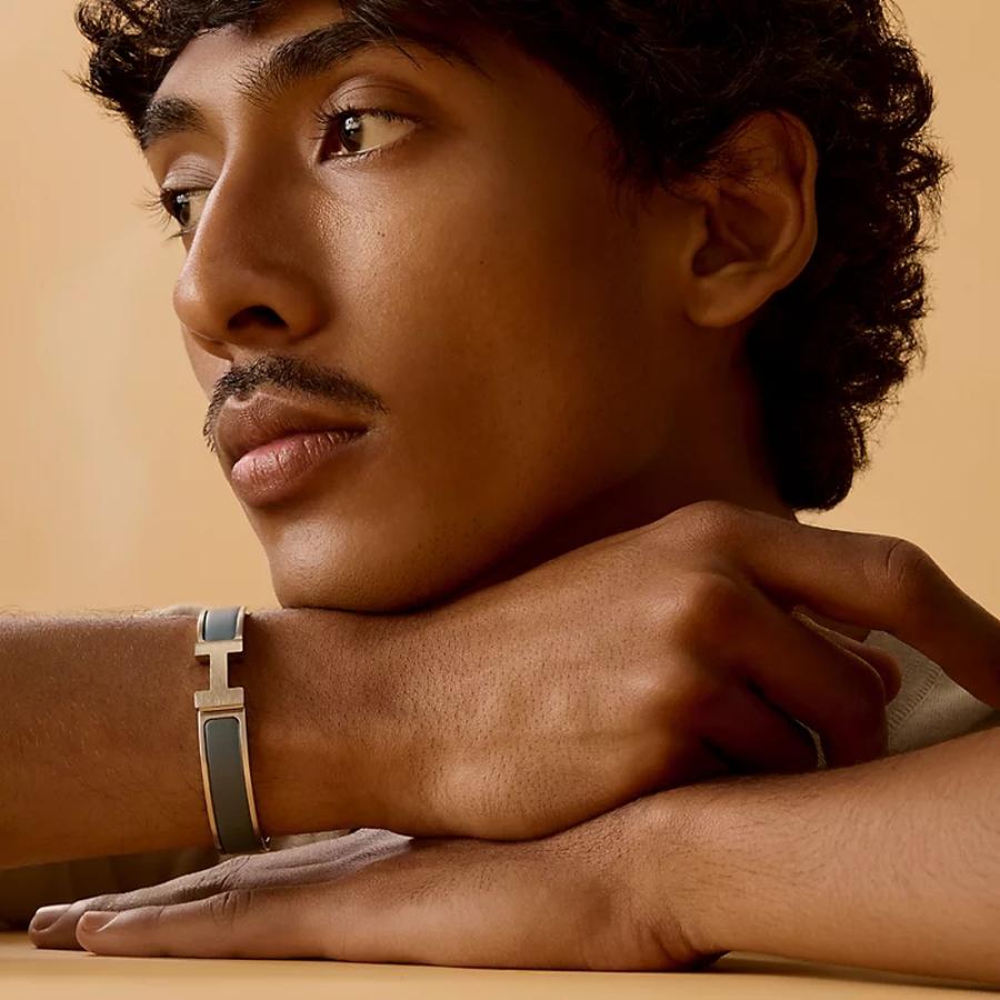 エルメス HERMES メンズ エナメルブレスレット (クリックHH)【ブルー 】【送料無料】【正規品】の画像