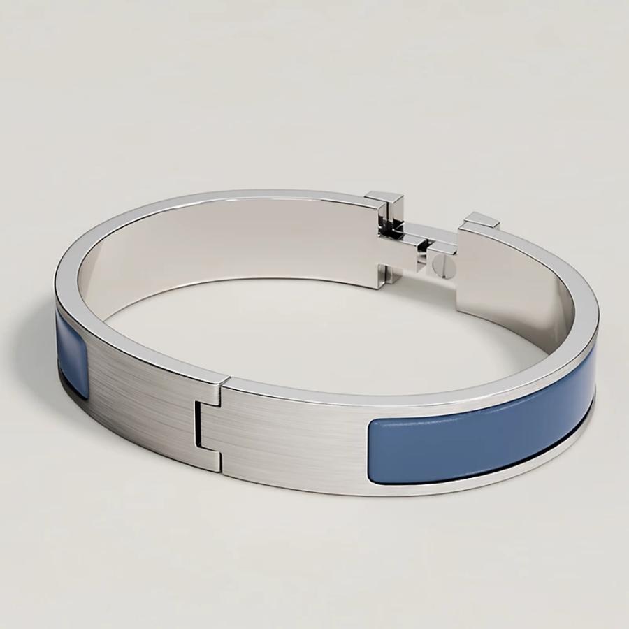 エルメス HERMES メンズ エナメルブレスレット (クリックHH)【ブルー 】【送料無料】【正規品】の画像
