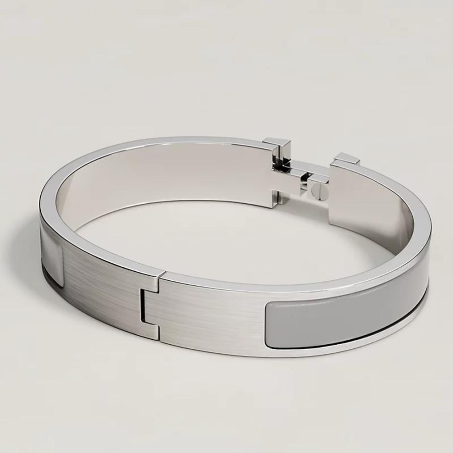 エルメス HERMES メンズ エナメルブレスレット (クリックHH)【グレー 】【送料無料】【正規品】の画像