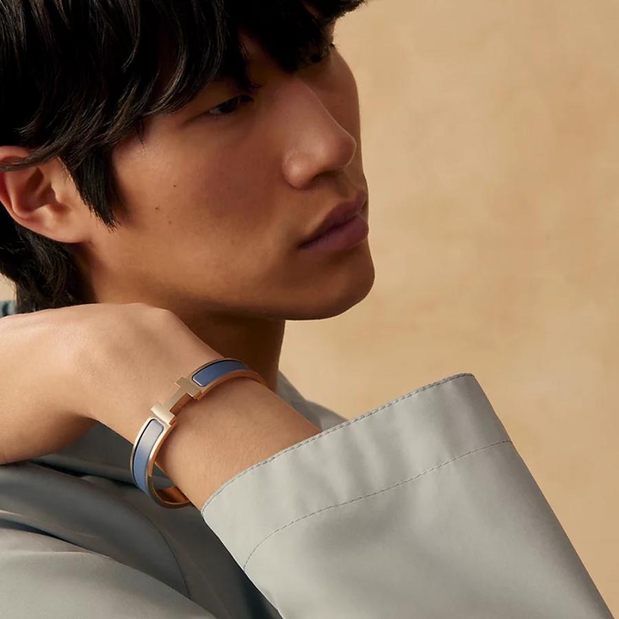 エルメス HERMES メンズ エナメルブレスレット (クリックHH)【グレー 】【送料無料】【正規品】の画像