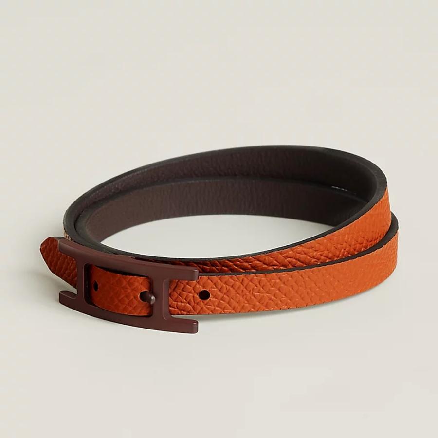 エルメス HERMES メンズ レザーブレスレット (ビーアピ) ドゥブルトゥール ソー・ブラウン【マロン 】【送料無料】【正規品】の画像