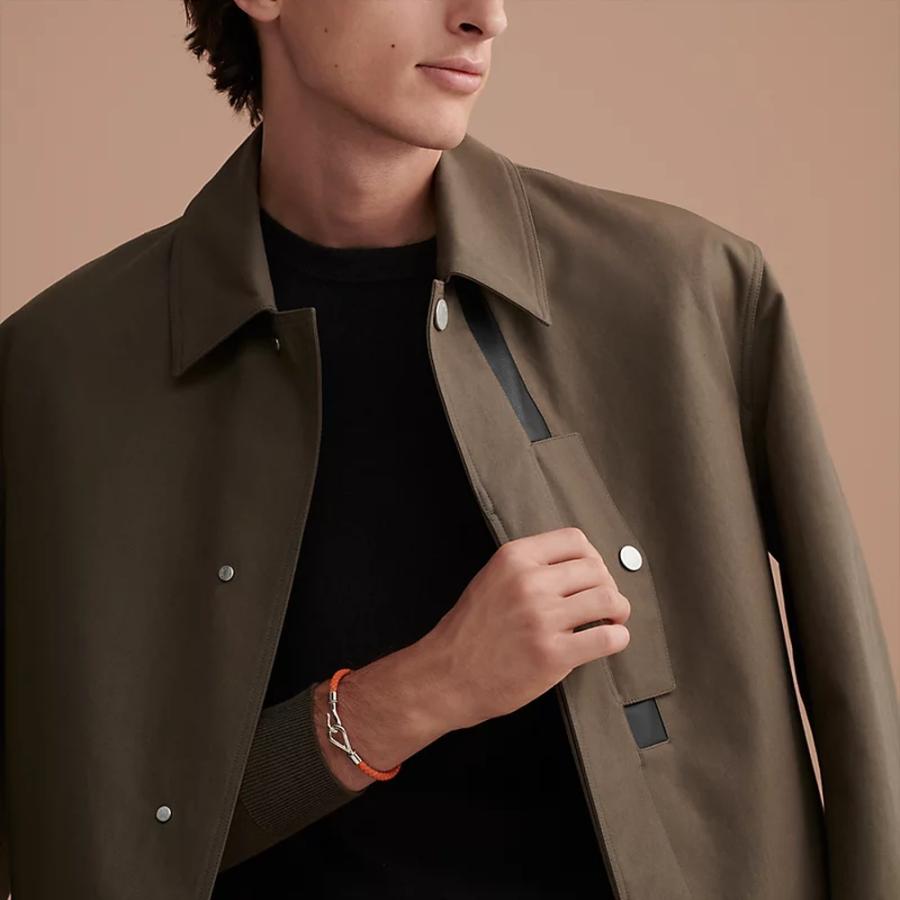 エルメス HERMES メンズ レザーブレスレット (ジャンボH)【オレンジ 】【送料無料】【正規品】の画像