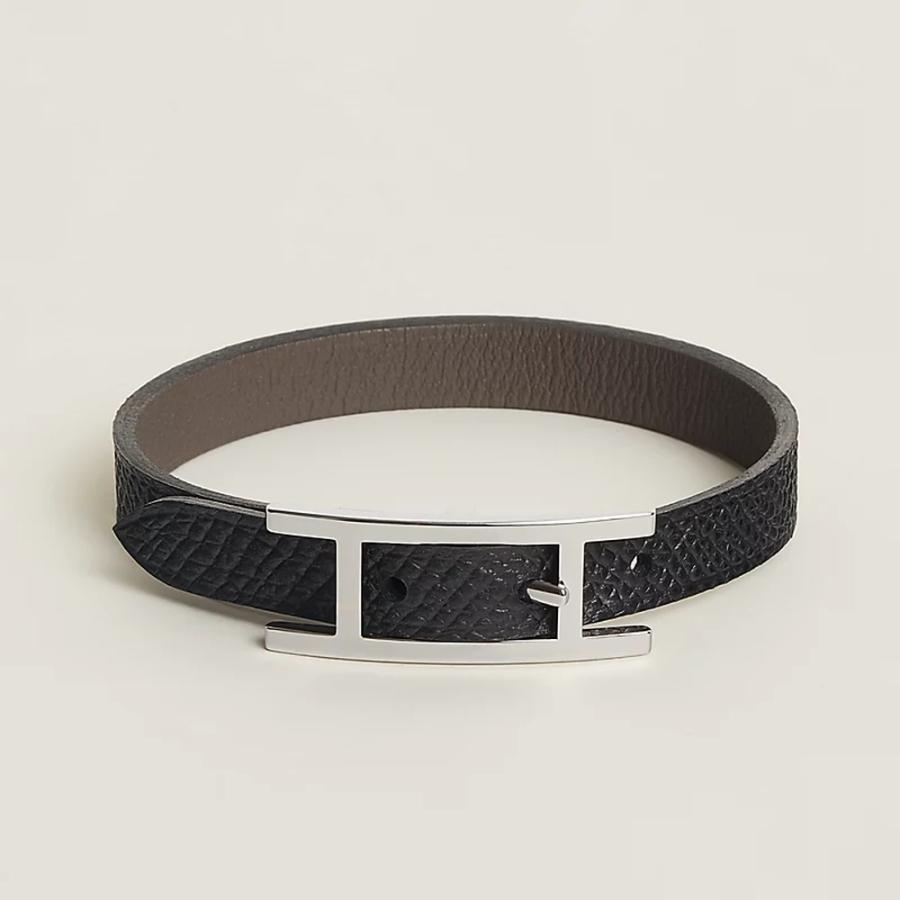 エルメス HERMES メンズ レザーブレスレット (ビーアピ)【グレー 】【送料無料】【正規品】の画像