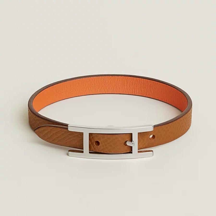 エルメス HERMES メンズ レザーブレスレット (ビーアピ)【オレンジ 】【送料無料】【正規品】の画像