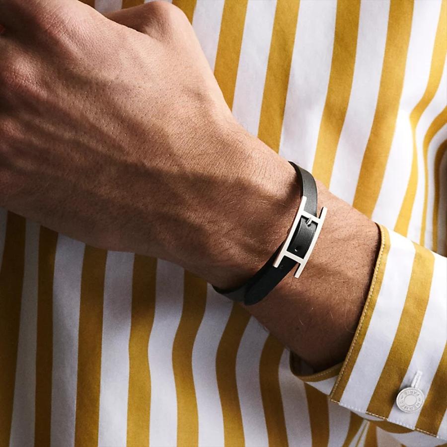 エルメス HERMES メンズ レザーブレスレット (ビーアピ)【オレンジ 】【送料無料】【正規品】の画像