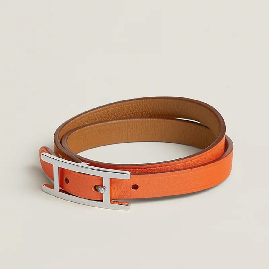 エルメス HERMES メンズ レザーブレスレット (ビーアピ) ドゥブルトゥール【マロン 】【送料無料】【正規品】の画像