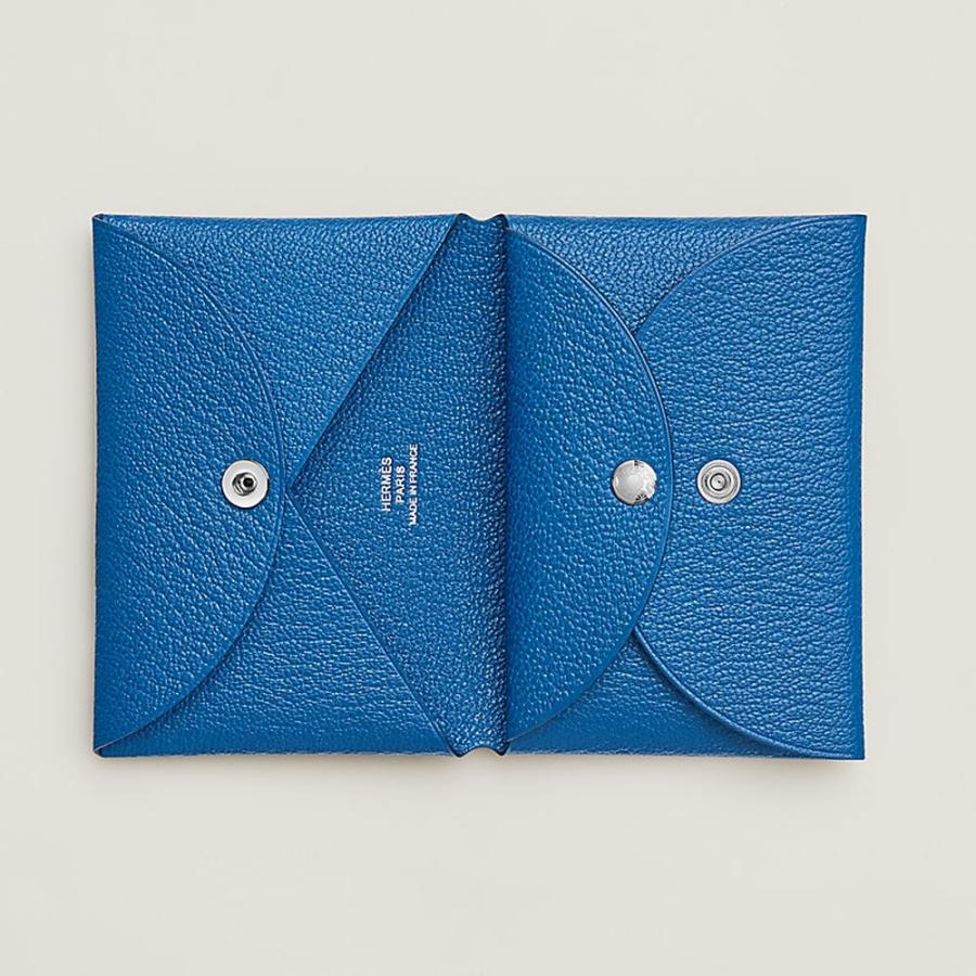 エルメス HERMES メンズ カードケース (カルヴィ) デュオ コンパクト【ブルー 】【送料無料】【正規品】の画像