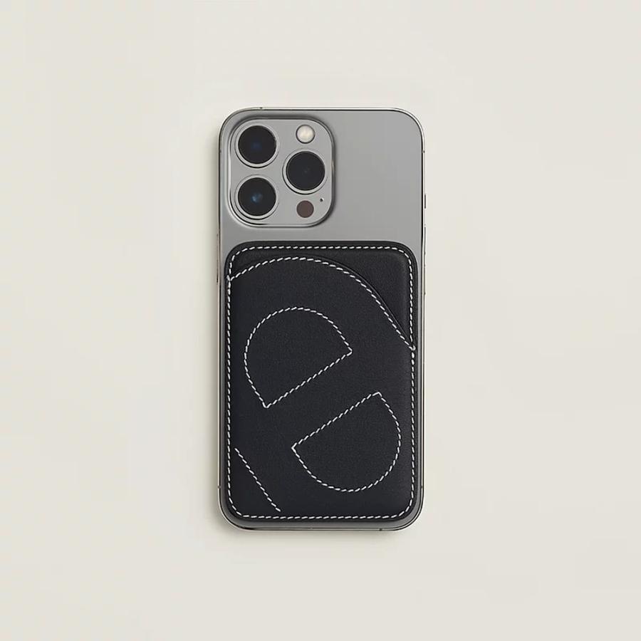 エルメス HERMES メンズ カードケース (MagSafe) エマン シェーヌ ダンクル【ブルー 】【送料無料】【正規品】の画像