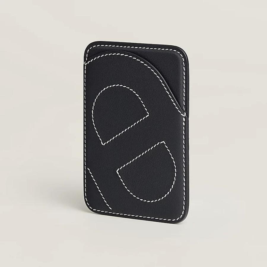 エルメス HERMES メンズ カードケース (MagSafe) エマン シェーヌ ダンクル【ブルー 】【送料無料】【正規品】の画像