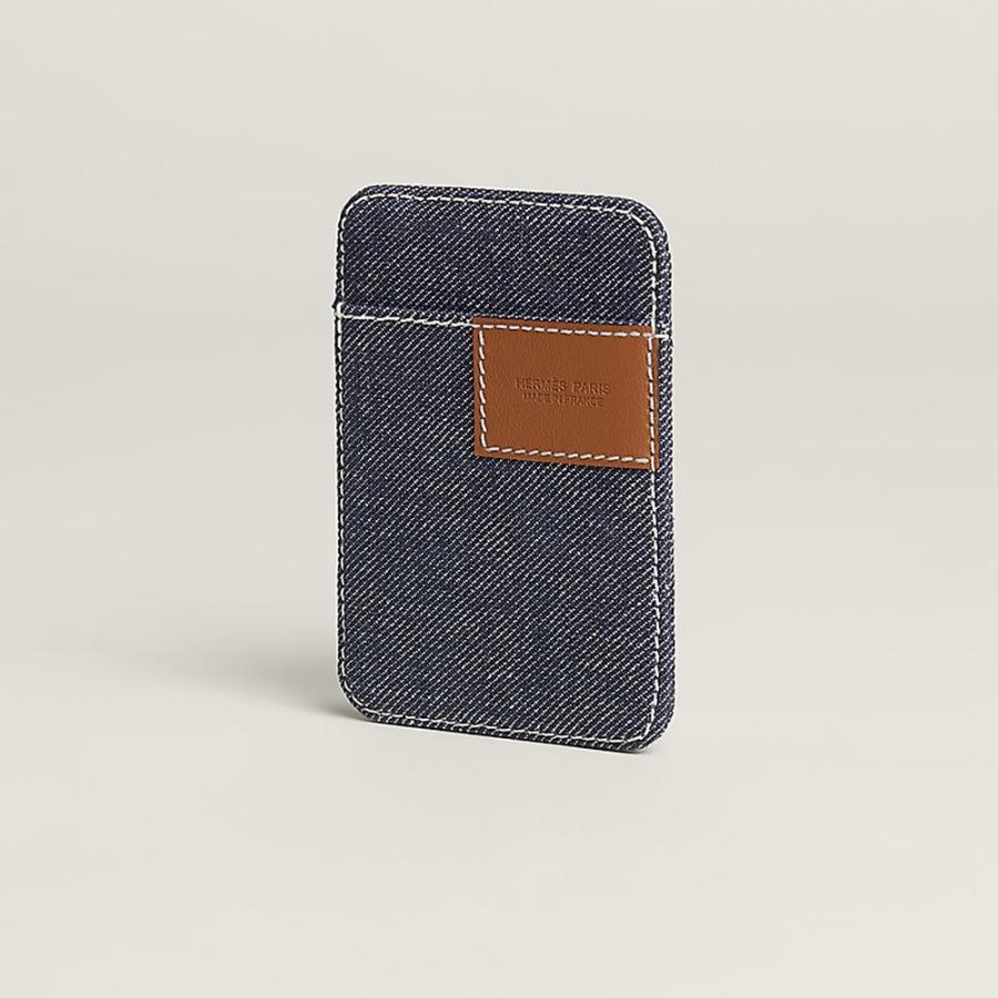 エルメス HERMES メンズ カードケース (MagSafe) エマン ジーン パッチ【ブルー 】【送料無料】【正規品】の画像
