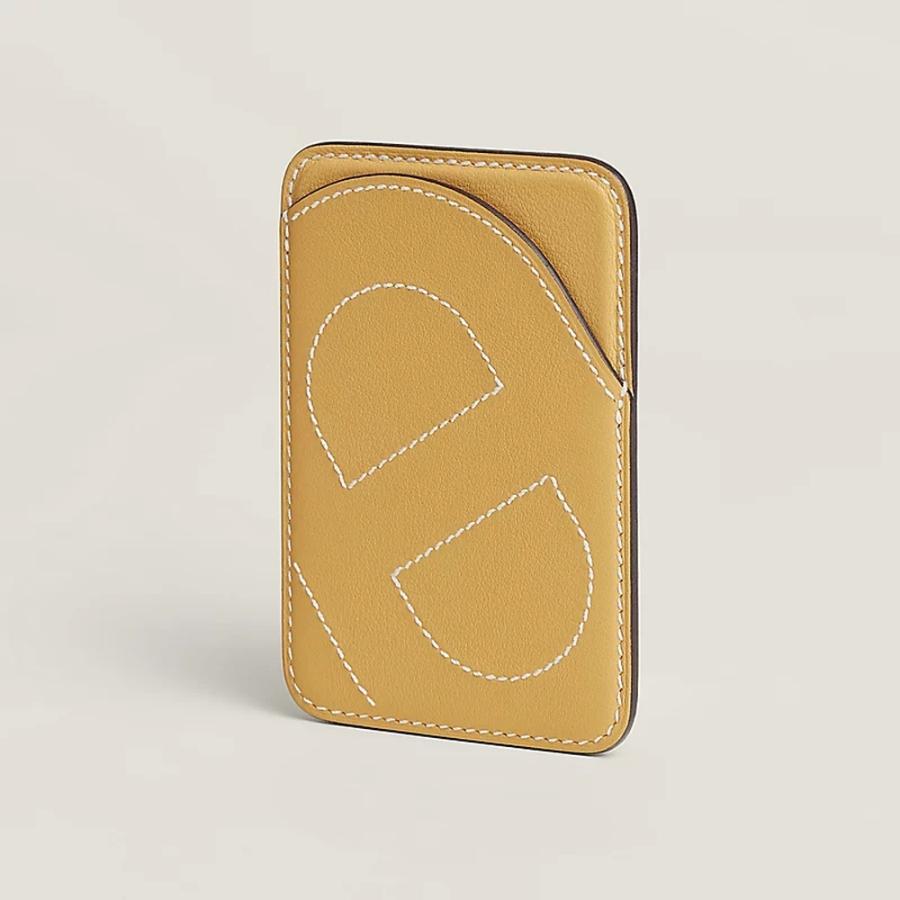 エルメス HERMES メンズ カードケース (MagSafe) エマン シェーヌ ダンクル【ベージュ/ナチュラル 】【送料無料】【正規品】の画像