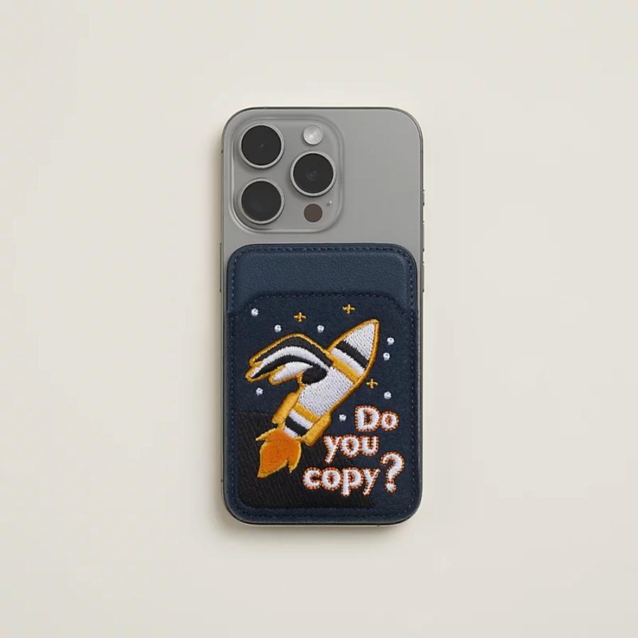 エルメス HERMES メンズ カードケース (MagSafe) エマン Do You Copy【ブルー 】【送料無料】【正規品】の画像