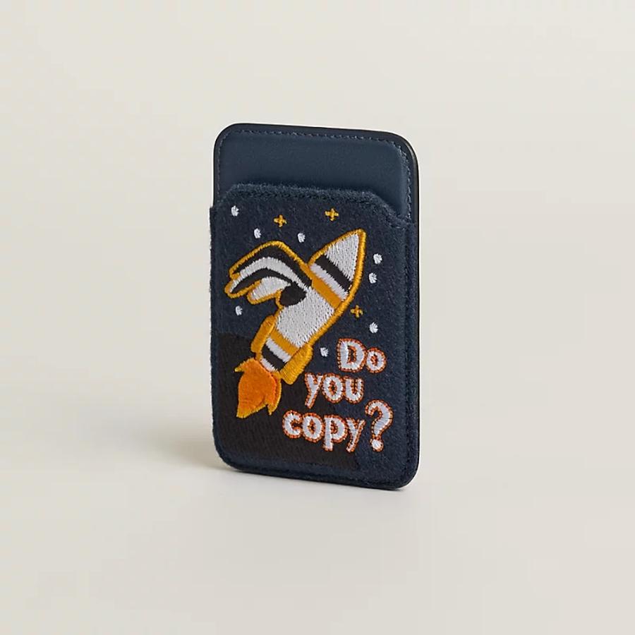エルメス HERMES メンズ カードケース (MagSafe) エマン Do You Copy【ブルー 】【送料無料】【正規品】の画像