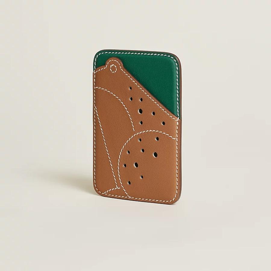 エルメス HERMES メンズ カードケース (MagSafe) エマン カエル【グリーン 】【送料無料】【正規品】の画像