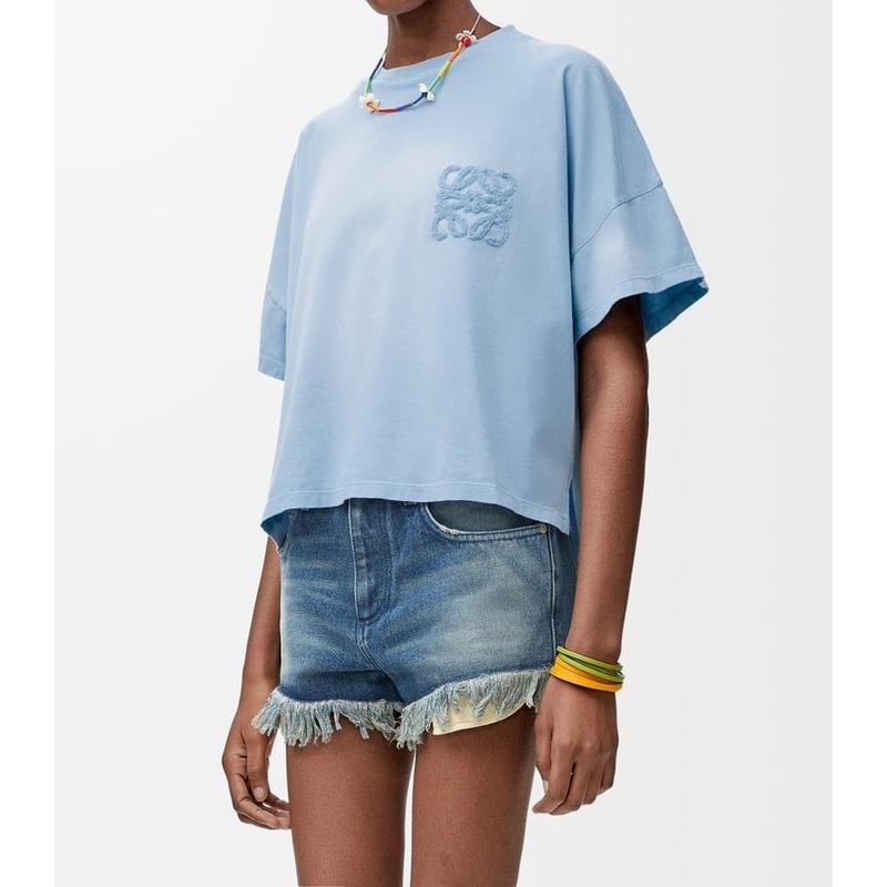 LOEWE ロエベ 2025春夏 レディース Tシャツ【スカイブルー 】【送料 