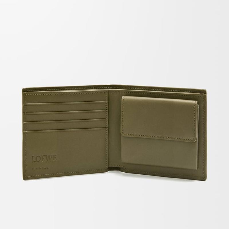 LOEWE ロエベ 二つ折り財布 バイフォールド カーキ LOEWE（ロエベ） メンズ バイフォールド コインウォレット 財布