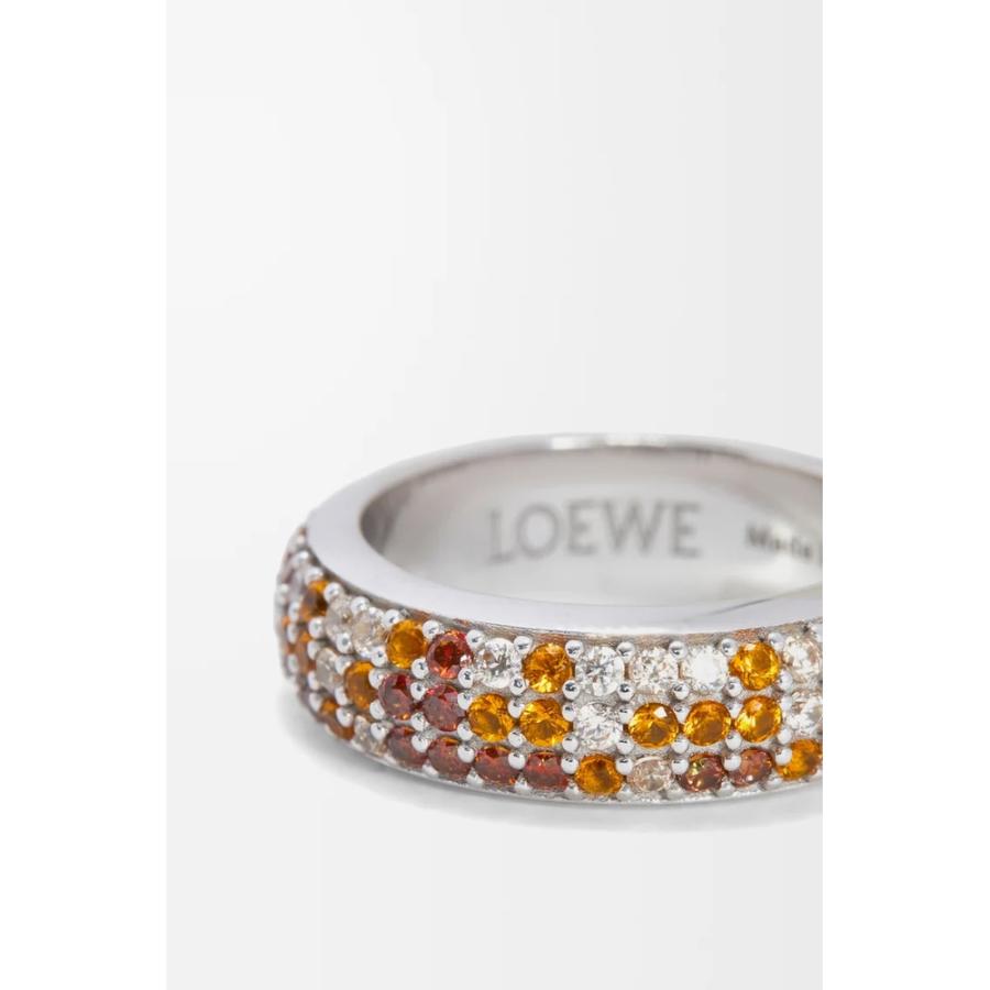 LOEWE（ロエベ） レディース パヴェ シン リング【シルバー/ブラウン