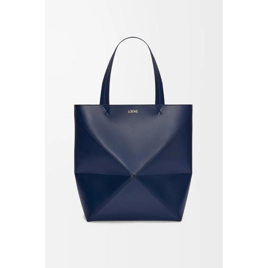 ロエベ ネイビー レザー トートバッグ ロゴ入り LOEWE（ロエベ） LOEWE 2025秋冬メンズ パズルフォルド トート バッグ