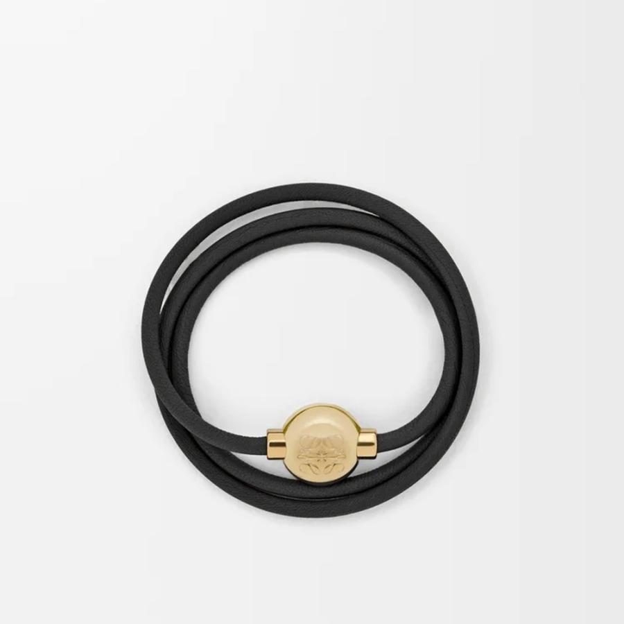 LOEWE（ロエベ） LOEWE 2025秋冬メンズ ぺブル ブレスレット【ブラック