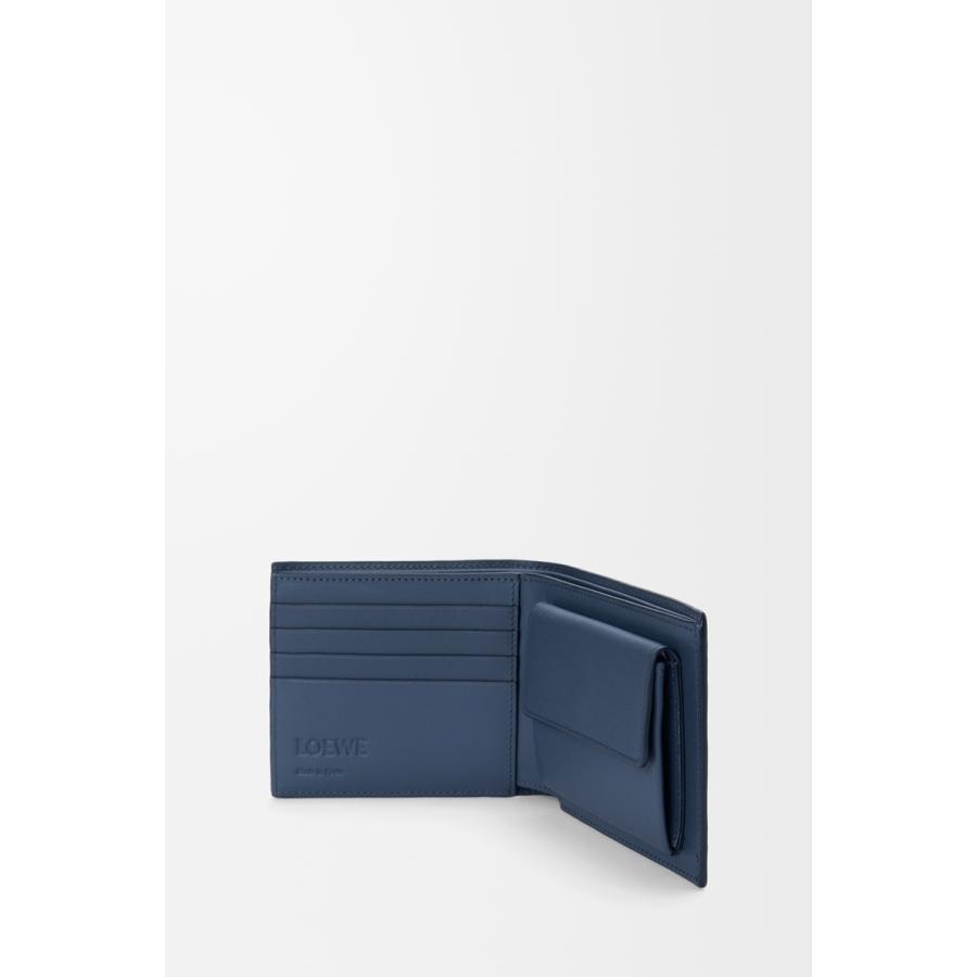 ロエベ LOEWE 2025秋冬メンズ バイフォールド コインウォレット 財布（サテンカーフ）【インディゴダイ 】【送料無料】【正規品】の画像