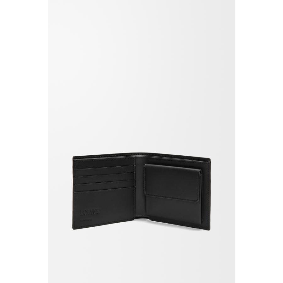 ロエベ LOEWE 2025秋冬メンズ バイフォールド コインウォレット 財布（サテンカーフ）【ブラック 】【送料無料】【正規品】の画像