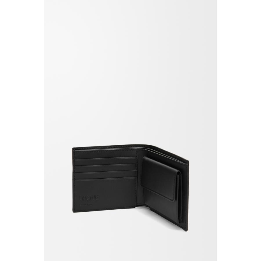 ロエベ LOEWE 2025秋冬メンズ バイフォールド コインウォレット 財布（サテンカーフ）【ブラック 】【送料無料】【正規品】の画像