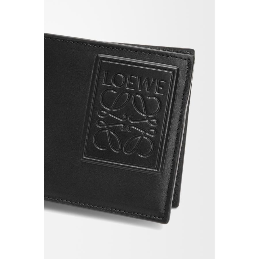 ロエベ LOEWE 2025秋冬メンズ バイフォールド コインウォレット 財布（サテンカーフ）【ブラック 】【送料無料】【正規品】の画像