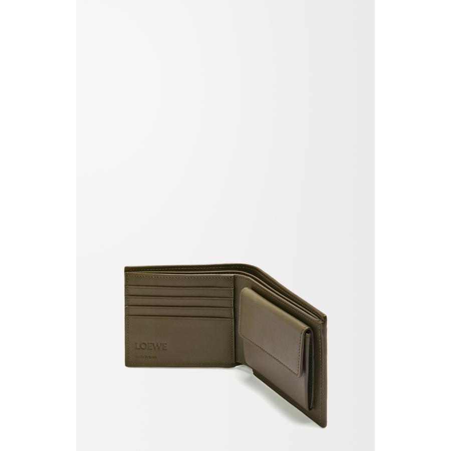 ロエベ LOEWE 2025秋冬メンズ バイフォールド コインウォレット 財布（テクスチャードクラシックカーフ）【ダークカーキグリーン 】【送料無料】【正規品】の画像