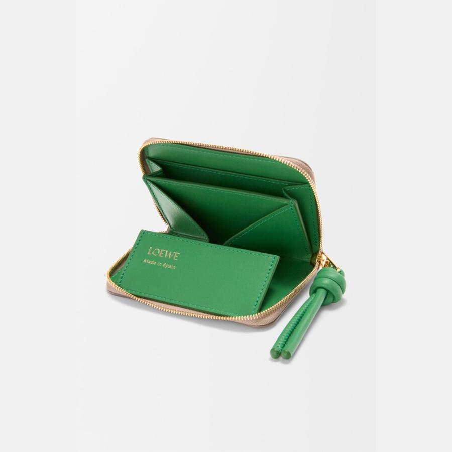 ロエベ LOEWE 2025秋冬レディース ジップ コインパース（シャイニーナパカーフ）【サンド/トロピカルグリーン 】【送料無料】【正規品】の画像
