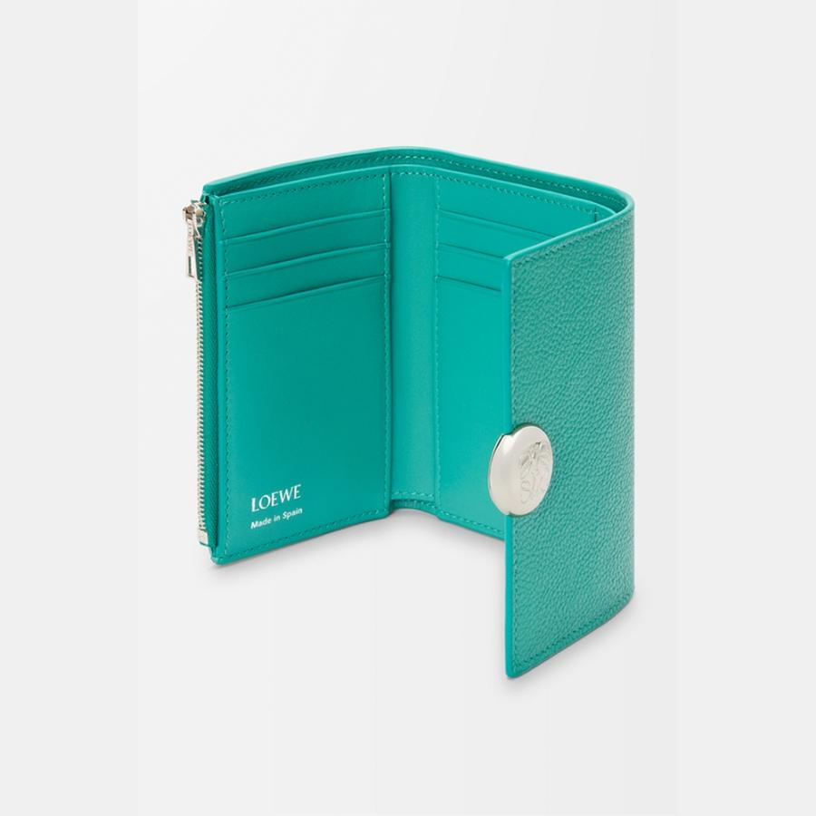 ロエベ LOEWE 2025秋冬レディース ぺブル バーティカル ウォレット 財布 スモール（ペブルグレインカーフ）【アクアマリン 】【送料無料】【正規品】の画像
