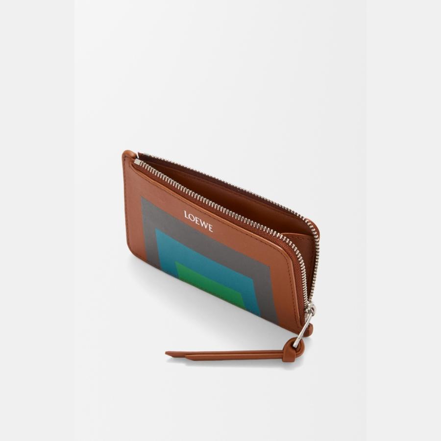 ロエベ LOEWE 2025秋冬レディース コインカードホルダー（ナパカーフ）【キャラメル/ブライトグリーン 】【送料無料】【正規品】の画像