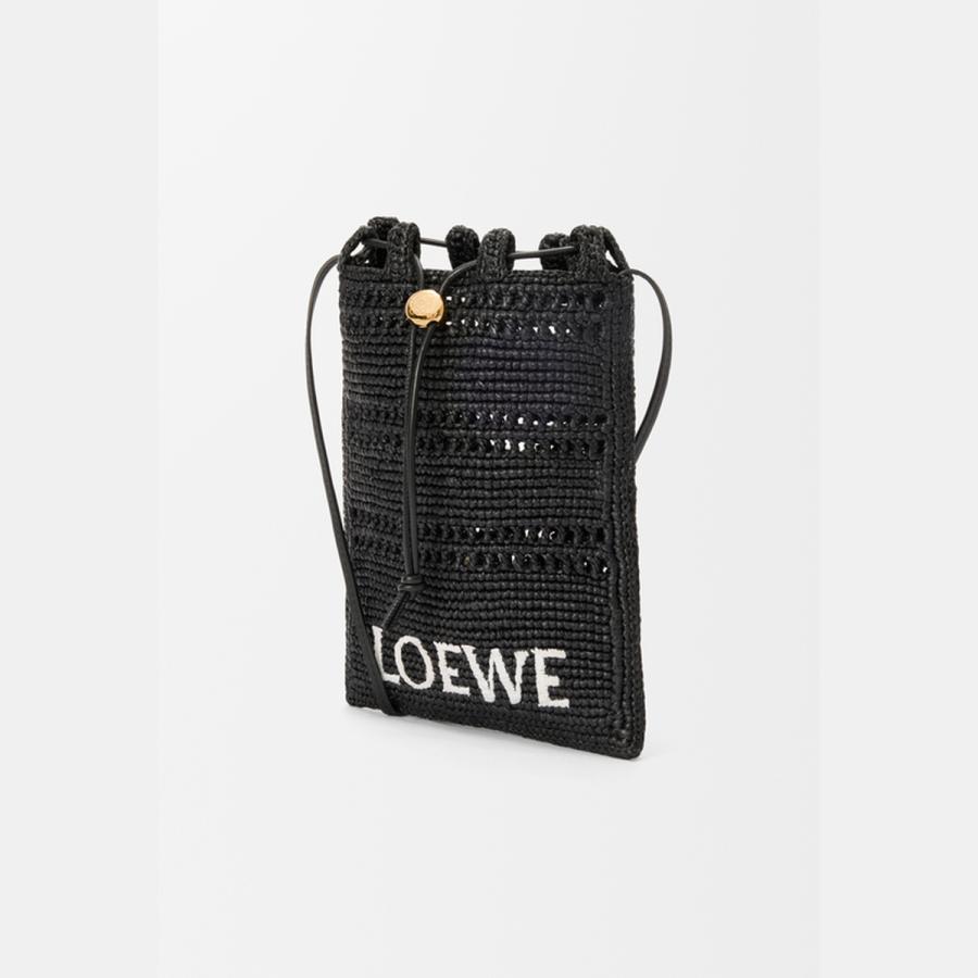 ロエベ LOEWE 2025秋冬メンズ ドローストリング ポケット（ラフィア）【ブラック 】【送料無料】【正規品】の画像