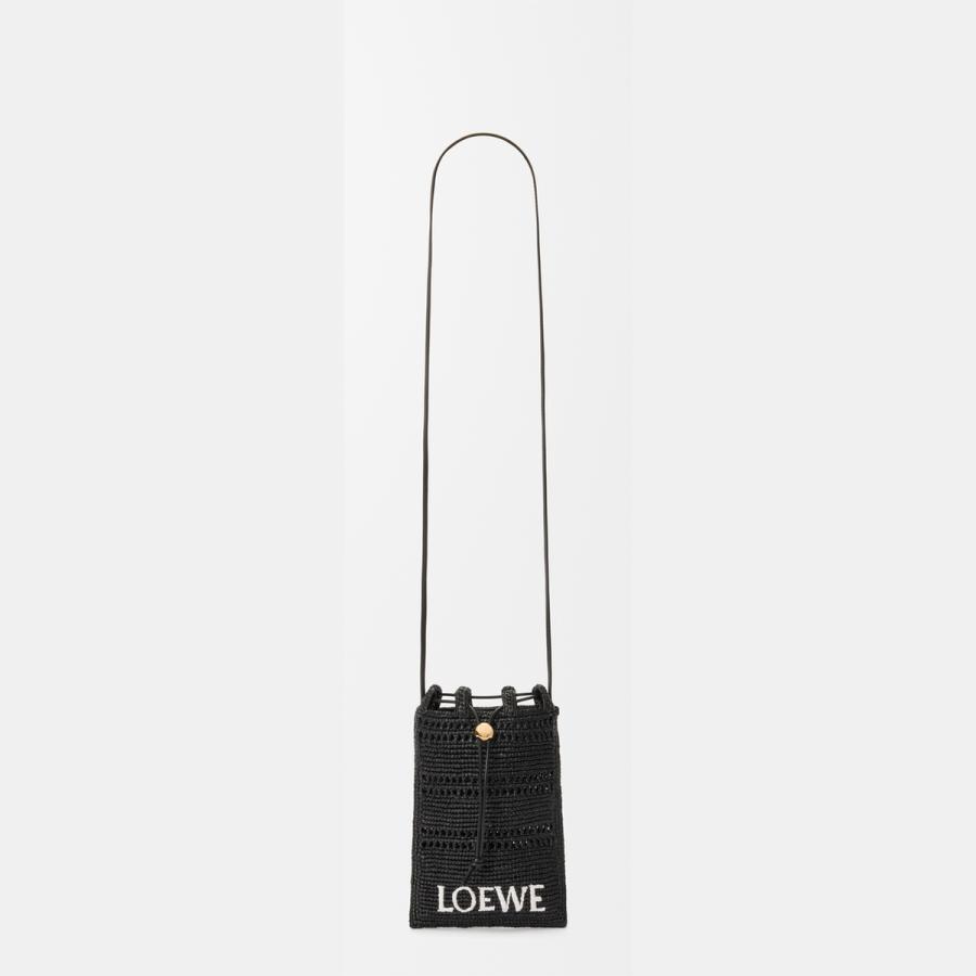 ロエベ LOEWE 2025秋冬メンズ ドローストリング ポケット（ラフィア）【ブラック 】【送料無料】【正規品】の画像